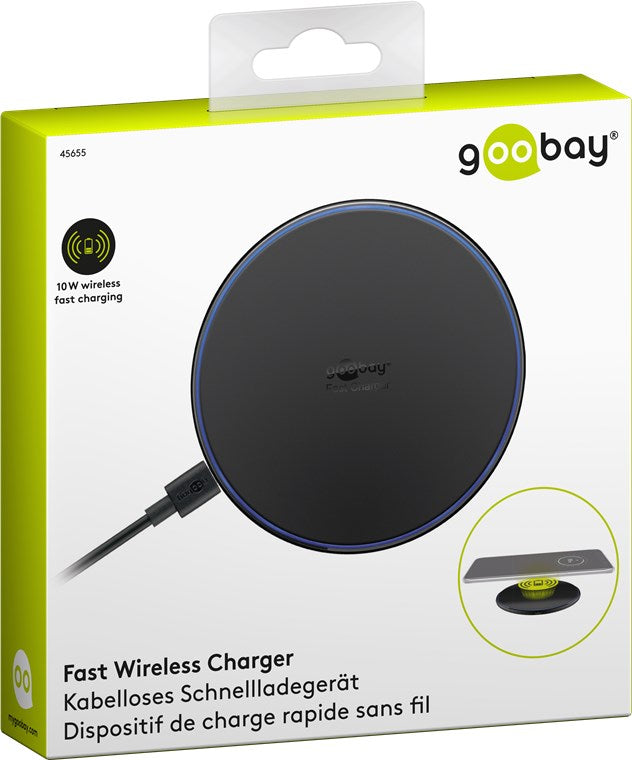 Hálózati töltő Goobay 45655 Wireless Qi Quick Charge