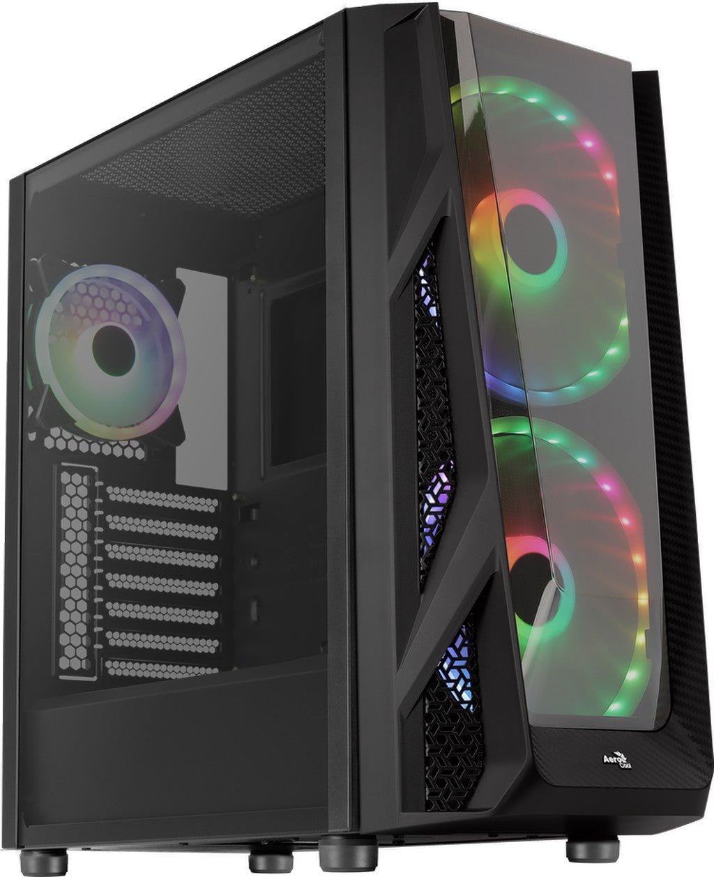 Számítógépház Aerocool NightHawk Duo RGB ATX Fekete Edzett üveg