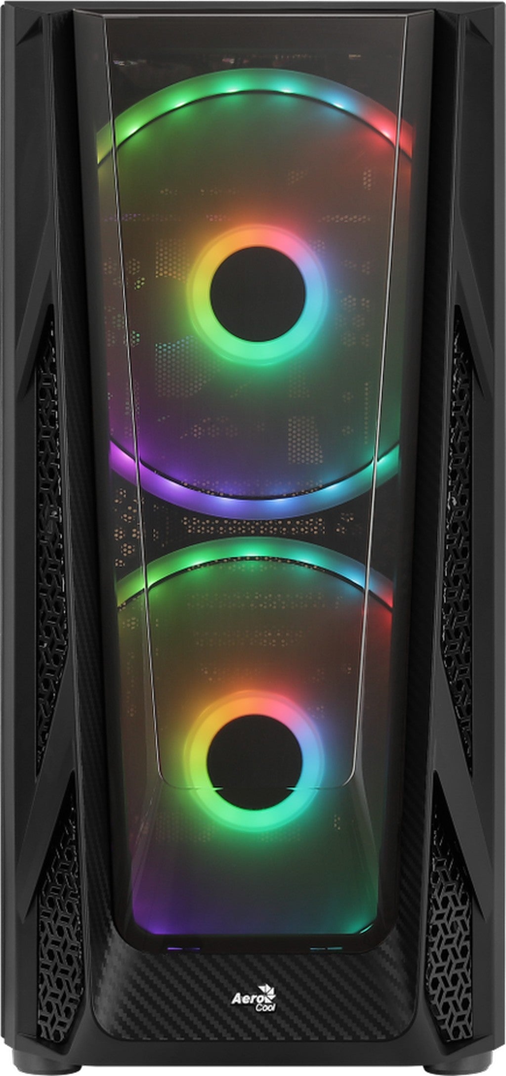 Számítógépház Aerocool NightHawk Duo RGB ATX Fekete Edzett üveg