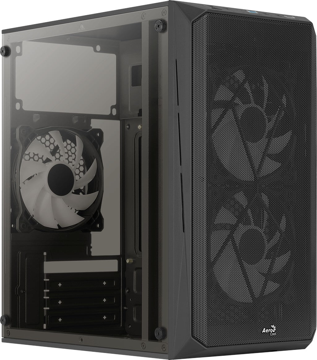 Számítógépház Aerocool CS-107 Mesh FRGB mATX Fekete Acryl üveg