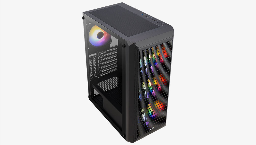 Számítógépház Aerocool Beam v2 FRGB ATX Fekete Edzett üveg