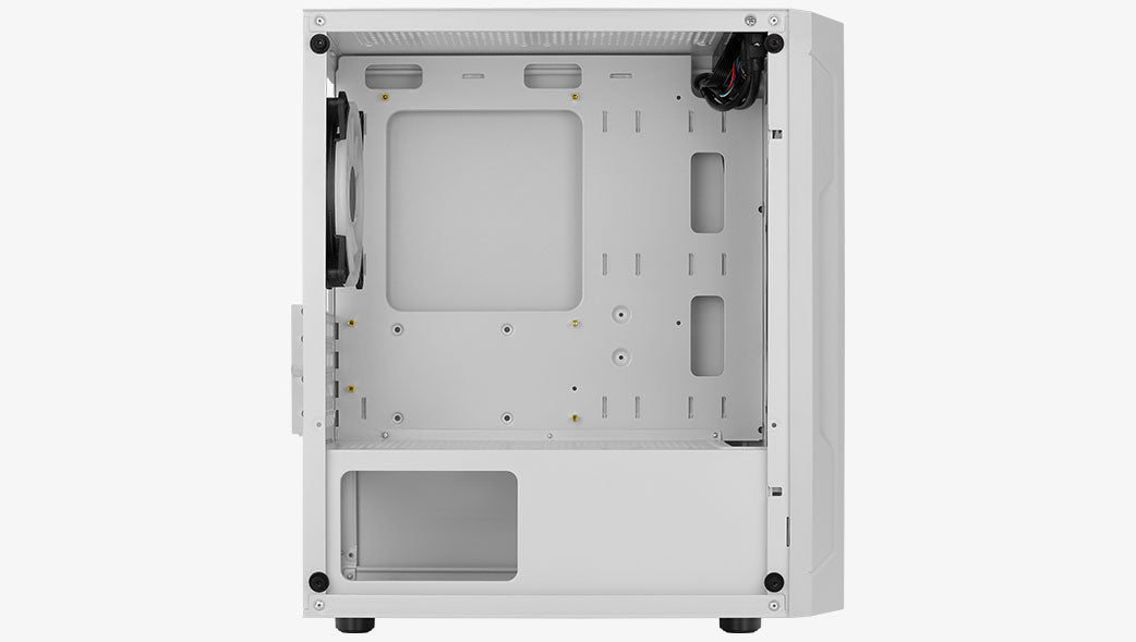 Számítógépház Aerocool Trinity Mini Mesh ARGB mATX Fehér Edzett üveg