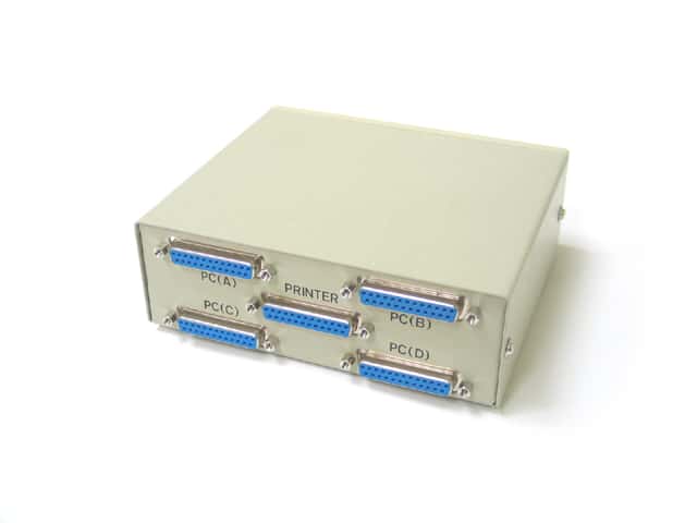 RETRO KVM Nyomtató átkapcsoló 4 PC - 1 Nyomtató