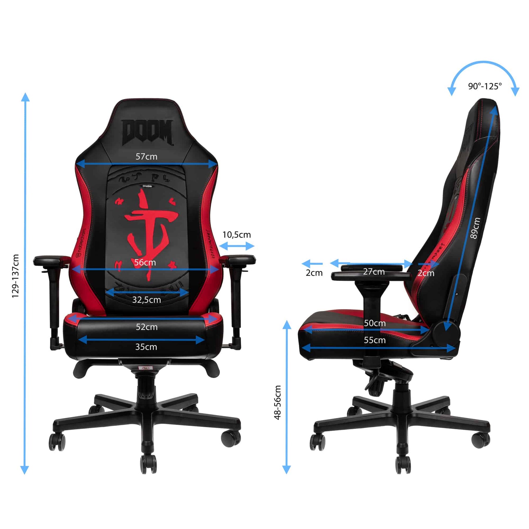 Noblechairs Hero DOOM Edition műbőr gamer szék, fekete