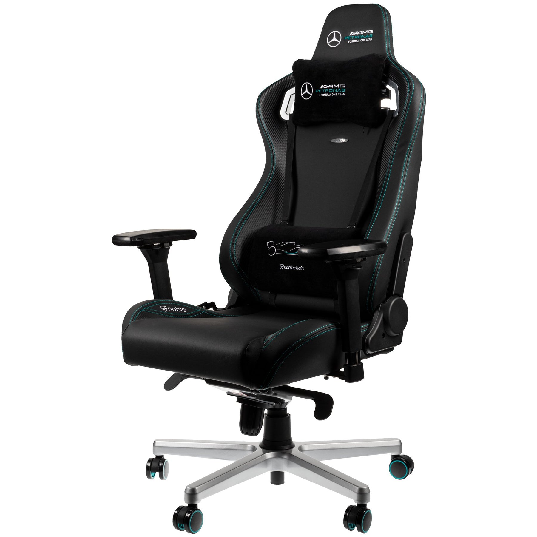 Noblechairs EPIC Mercedes-AMG Petronas Motorsport 2021 Edition műbőr gamer szék, fekete