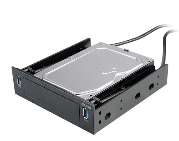 HDD/SSD beépítő keret Akasa 5.25 helyre - 2x 3.5/2.5 HDD/SSD + 2x USB 3.0