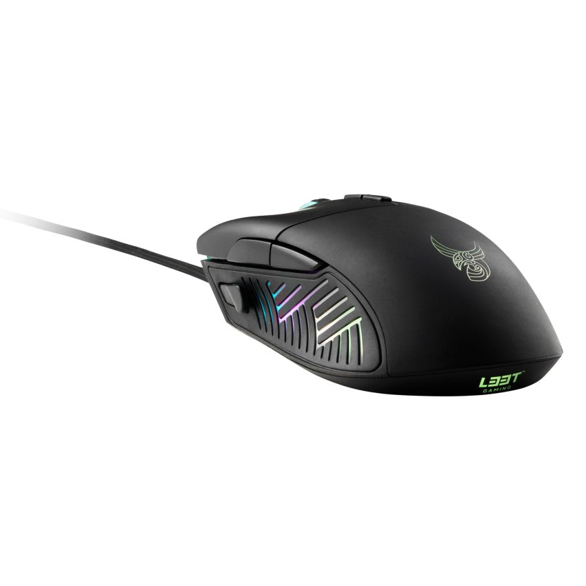 Egér L33T Gaming Gungnir RGB Optikai USB Fekete