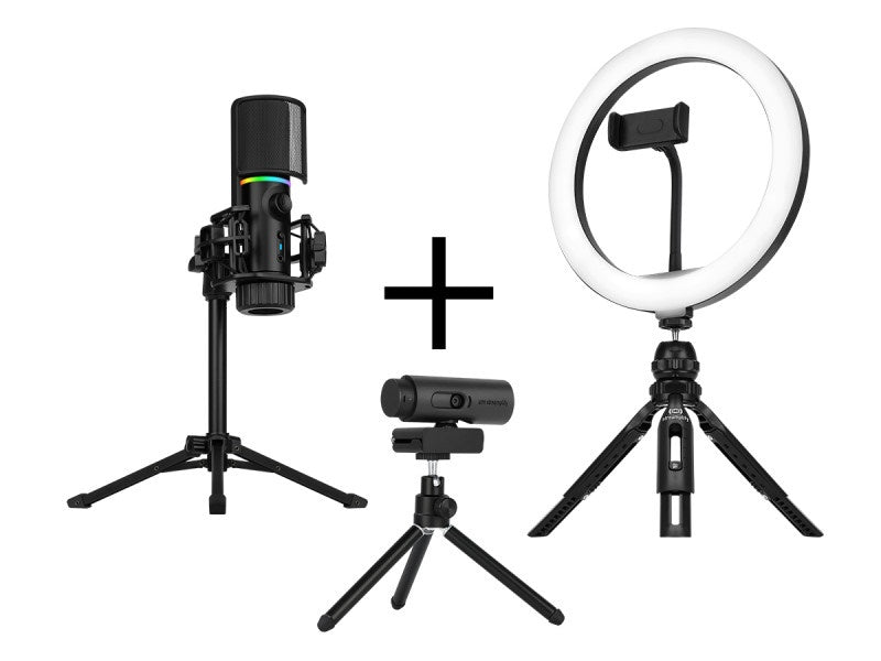 Csomag Streamplify BASIC CAM + MIC Tripod + Light 10 körlámpa