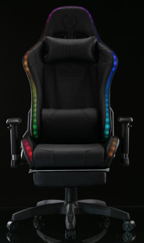 Turbo LED műbőr gamer szék lábtartóval