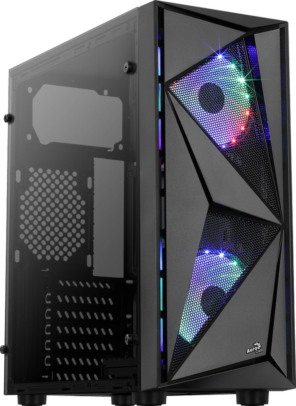 Számítógépház Aerocool Glider Cosmo RGB ATX Fekete Edzett üveg