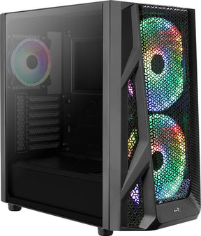 Számítógépház Aerocool AirHawk Duo RGB ATX Fekete Edzett üveg