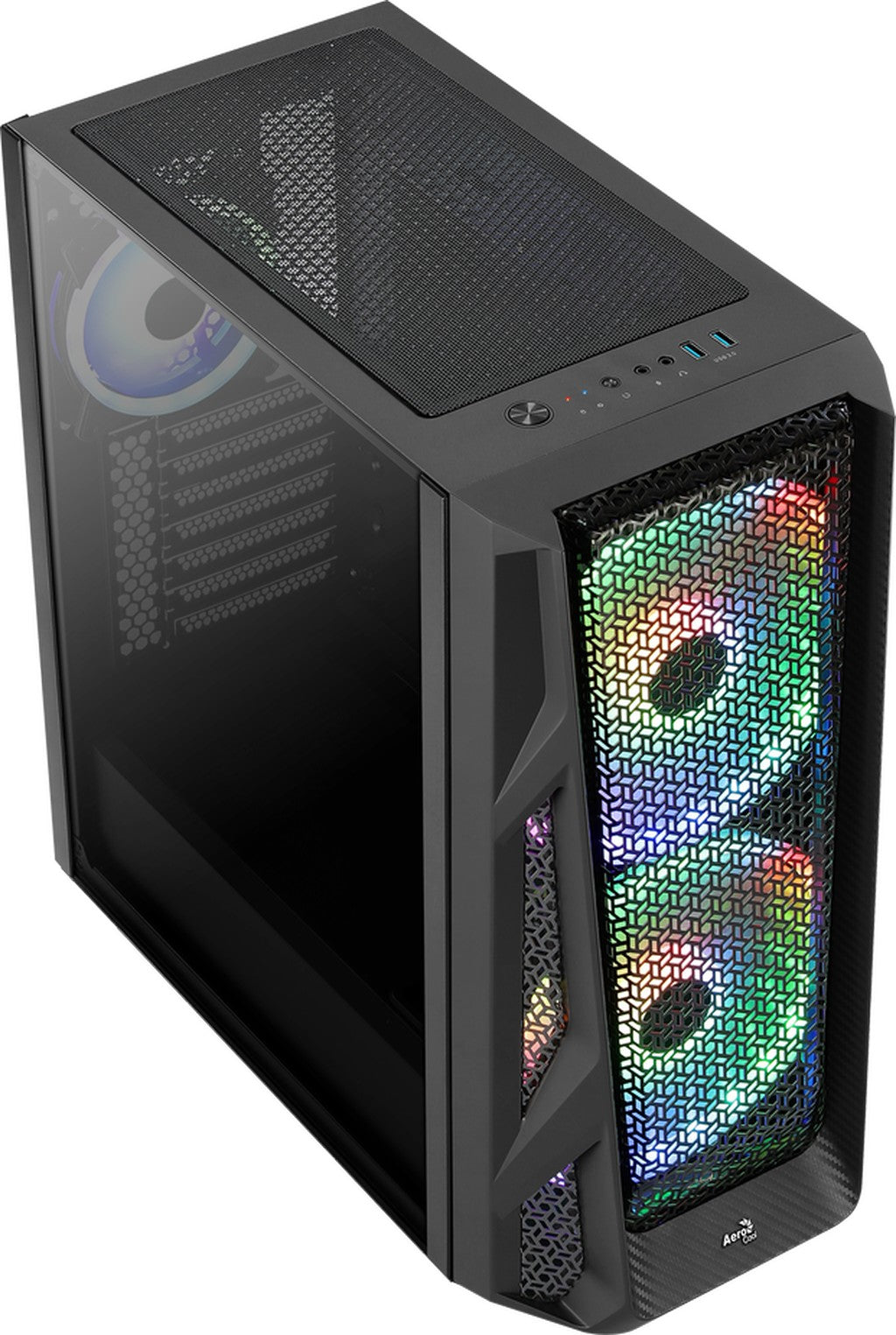 Számítógépház Aerocool AirHawk Duo RGB ATX Fekete Edzett üveg