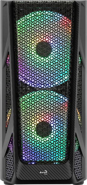 Számítógépház Aerocool AirHawk Duo RGB ATX Fekete Edzett üveg