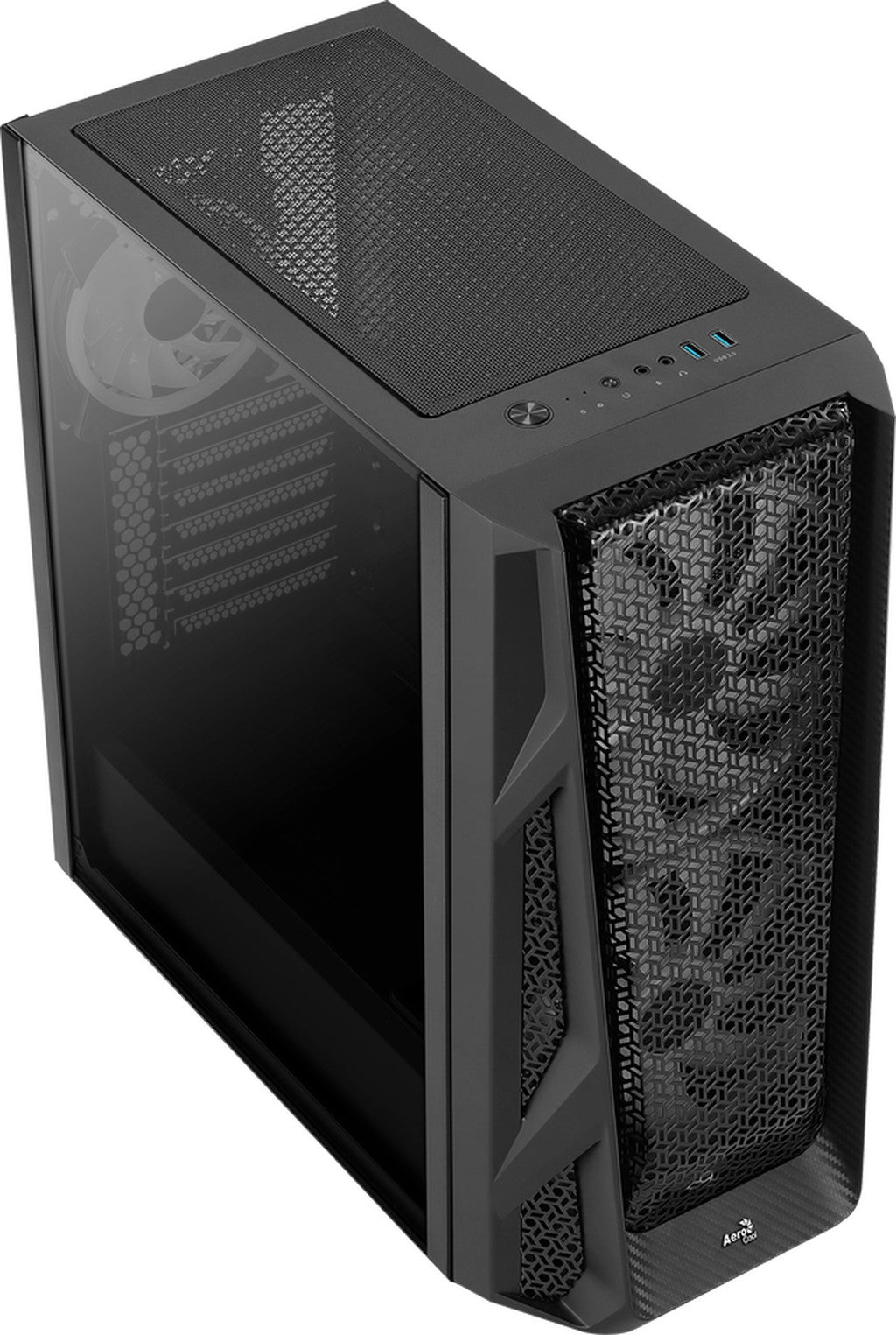 Számítógépház Aerocool AirHawk Duo RGB ATX Fekete Edzett üveg