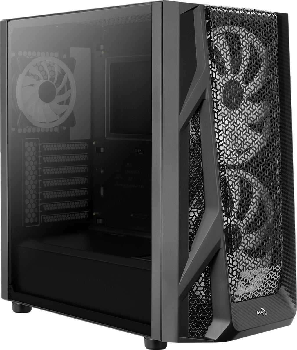 Számítógépház Aerocool AirHawk Duo RGB ATX Fekete Edzett üveg