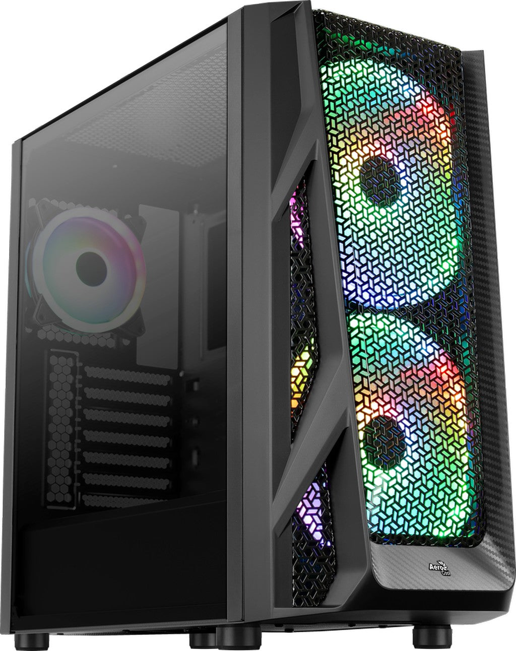 Számítógépház Aerocool AirHawk Duo RGB ATX Fekete Edzett üveg