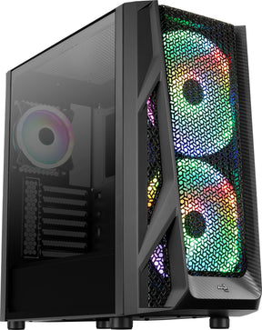 Számítógépház Aerocool AirHawk Duo RGB ATX Fekete Edzett üveg