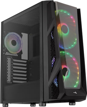 Számítógépház Aerocool NightHawk Duo RGB ATX Fekete Edzett üveg