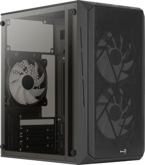Számítógépház Aerocool CS-107 Mesh FRGB mATX Fekete Acryl üveg