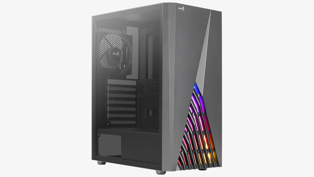 Számítógépház Aerocool Delta RGB ATX Fekete Acryl üveg