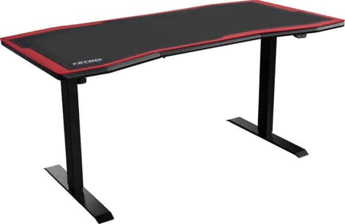 Gamer asztal Nitro Concepts D16E 1600 x 800 mm Carbon Red Elektromosan állítható