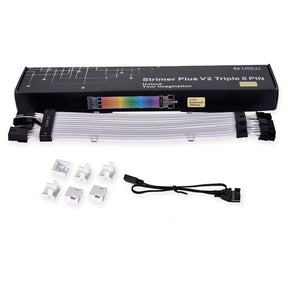 Kábel Lian Li Strimer Plus V2 Triple 8-Pin RGB VGA Tápkábel 30cm D-RGB