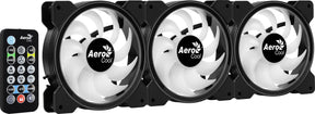 Ventilátor Aerocool Saturn 12F ARGB Pro 12cm RGB LED 3db-os + vezérlő