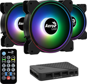 Ventilátor Aerocool Saturn 12F ARGB Pro 12cm RGB LED 3db-os + vezérlő