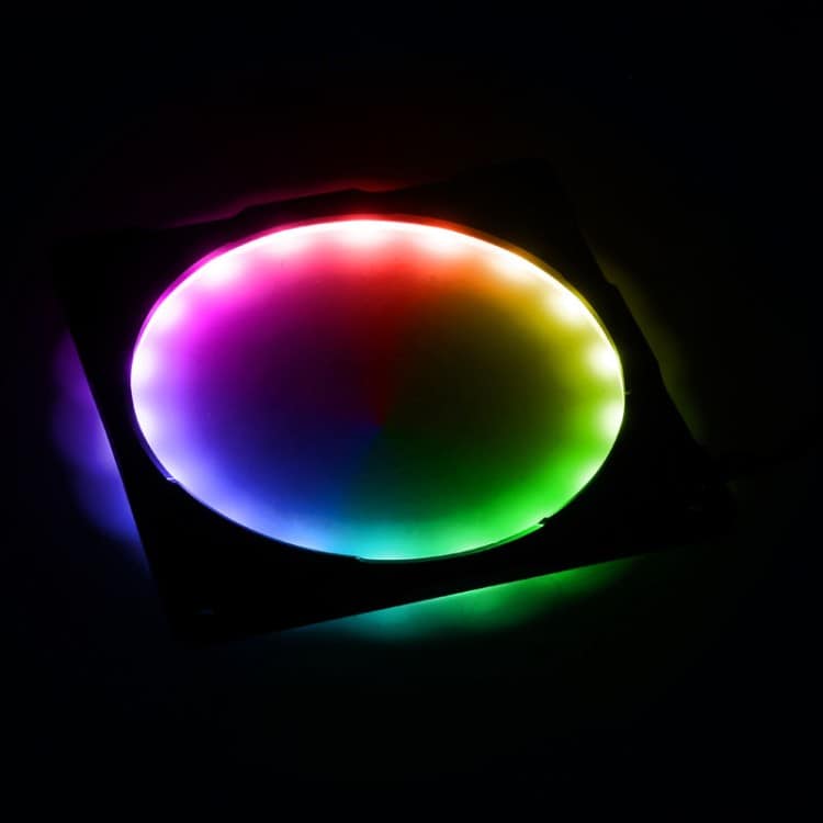 Ventilátor rács PHANTEKS Halos Lux Digital 12cm RGB led Alu Fekete