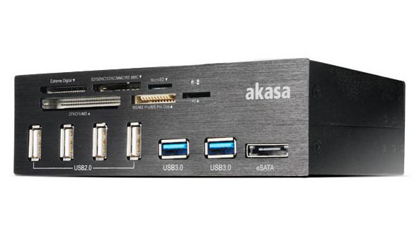 Kártyaolvasó 5.25 Akasa + 4x USB 2.0 + 2x USB 3.0 + eSATA