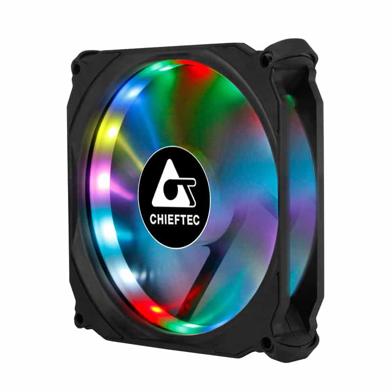 Ventilátor Chieftec Tornado 12cm Fekete RGB LED