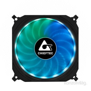 Ventilátor Chieftec CF-3012-RGB 12cm Fekete RGB LED 3DB-os + Vezérlő