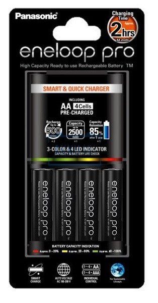 Akkumulátor + töltő Panasonic Gyors KKJ55HCD40E  2500mAh 4db-os (AA)