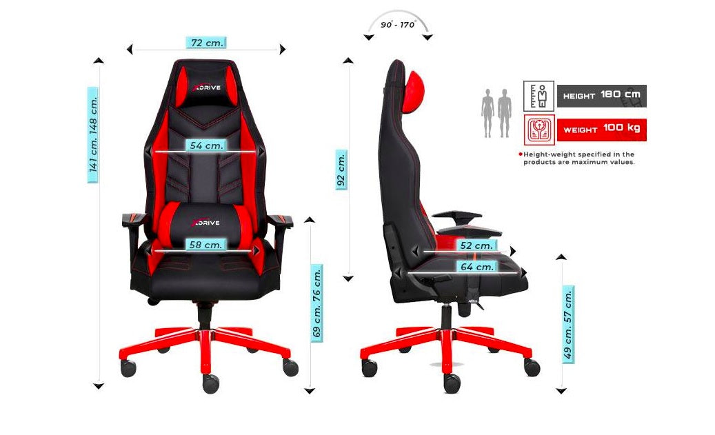 FIRTINA Extra gamer szék nyak- és derékpárnával, 3D kartámasszal