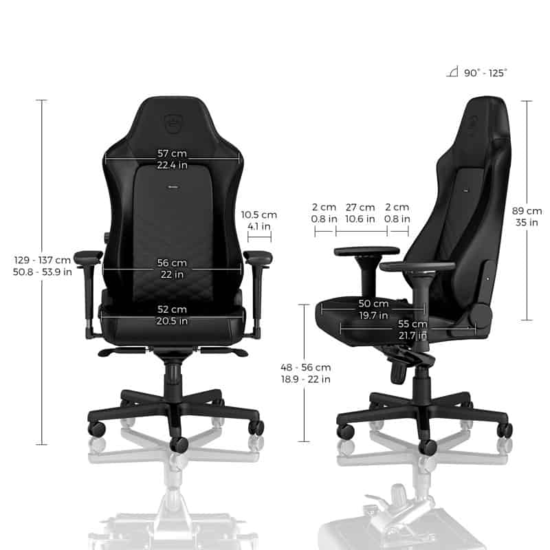 Gamer szék noblechairs HERO PU Bőr Fekete/Fekete