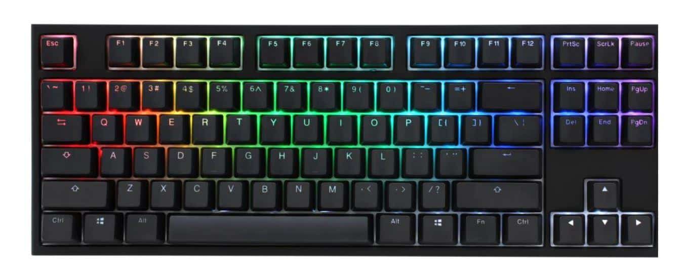 Billentyűzet Ducky ONE 2 RGB TKL MX Blue RGB LED Magyar Fekete