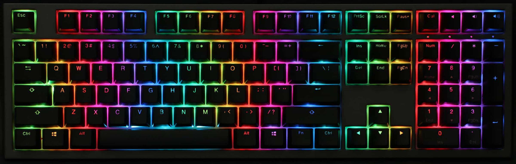 Billentyűzet Ducky Shine 7 Gunmetal MX Blue RGB LED Angol (US) Fekete/Szürke + ajándék tartó