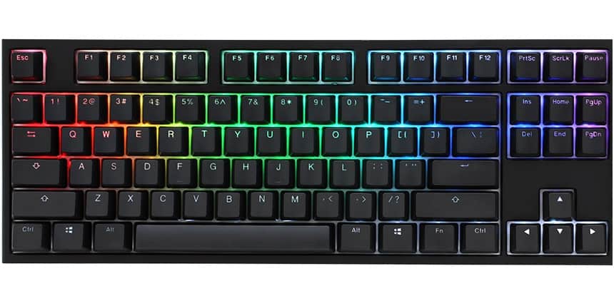 Billentyűzet Ducky ONE 2 RGB TKL MX Red RGB LED Angol (US) Fekete