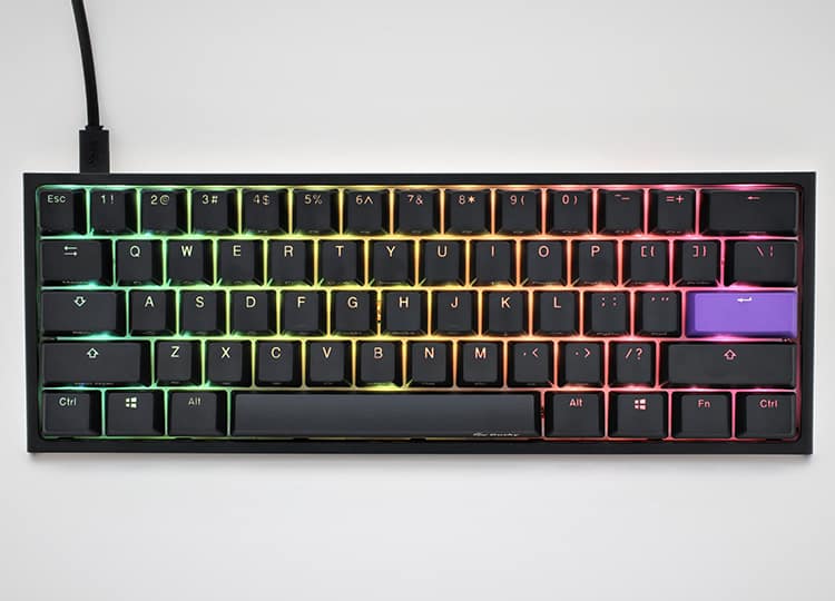 Billentyűzet Ducky ONE 2 Mini MX Silent Red RGB LED Magyar (HU) Fekete v2