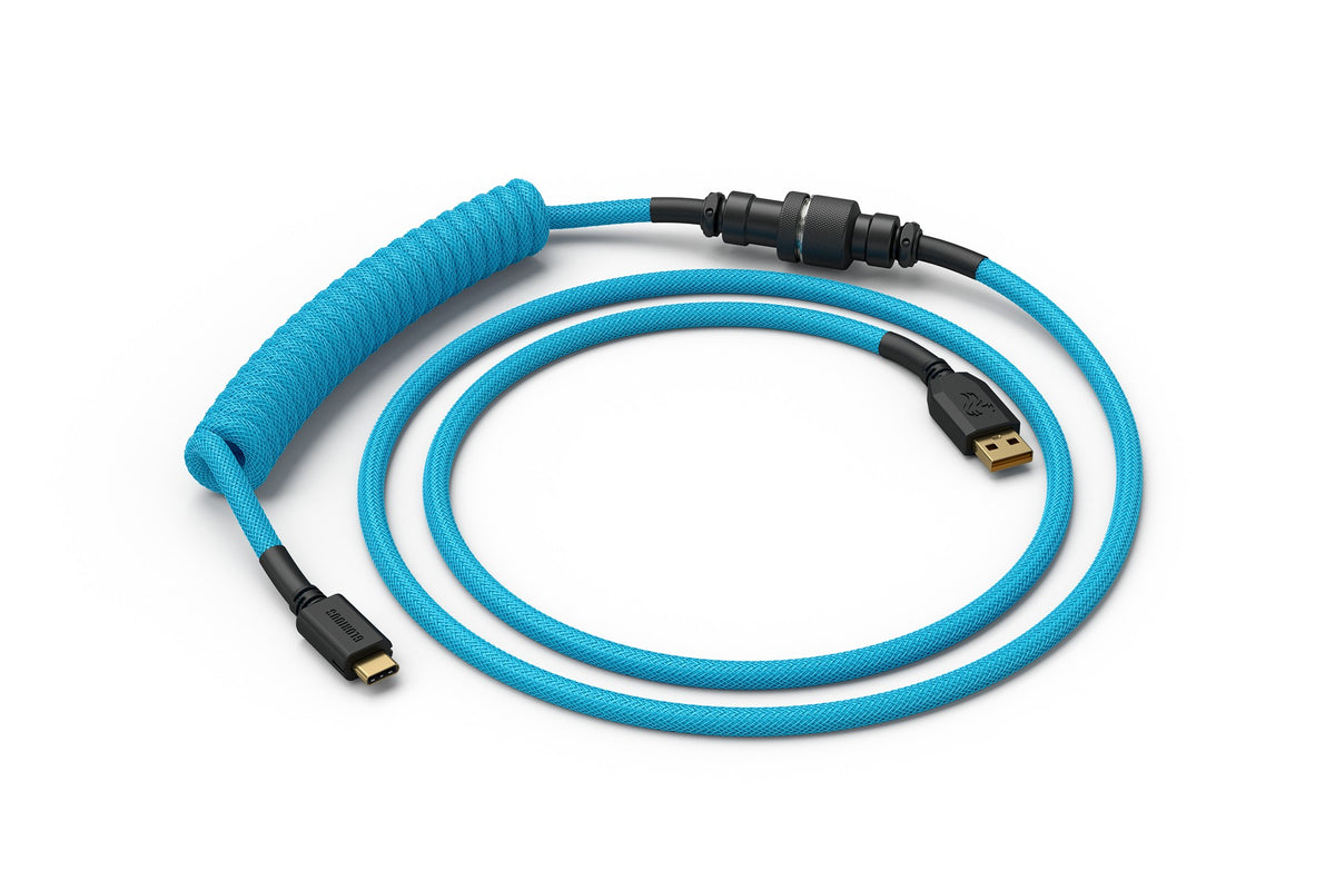 Billentyűzet kiegészítő Glorious Coiled Cable Electric Blue USB-C Spirálkábel Kék