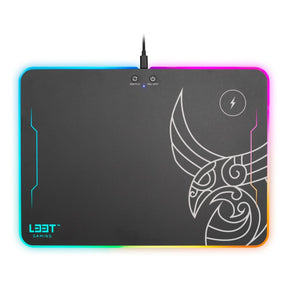 Egérpad L33T Gaming Kvennavagn RGB Medium Fast Fekete Műanyag Qi töltés