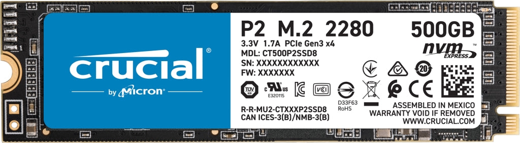 SSD M.2 Crucial 500GB P2 2280 NVMe