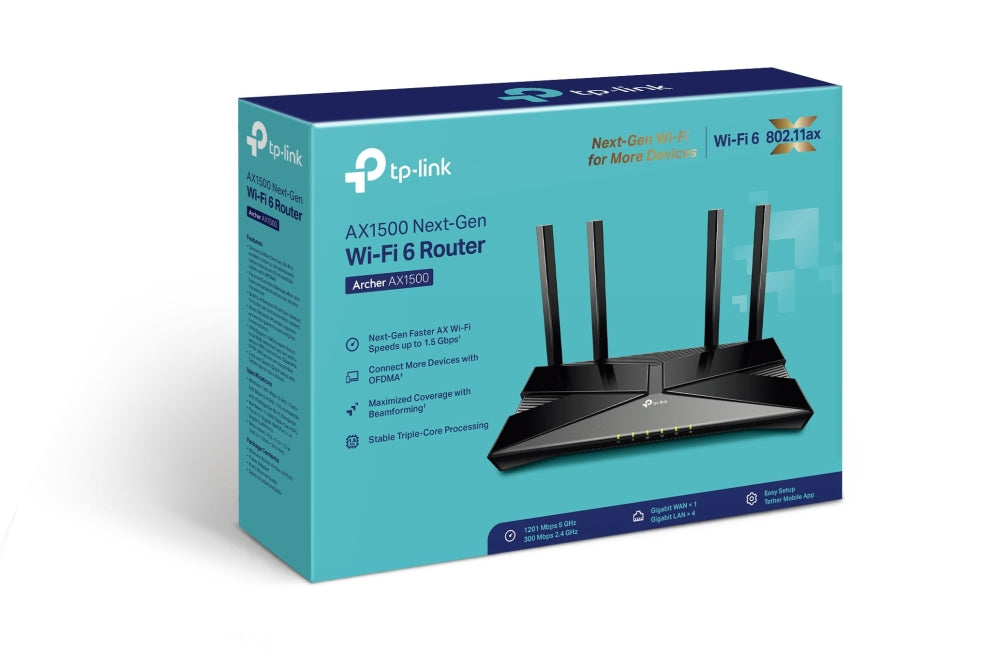 Wireless Router TP-Link Archer AX1500 WiFi 6 Gigabit LAN