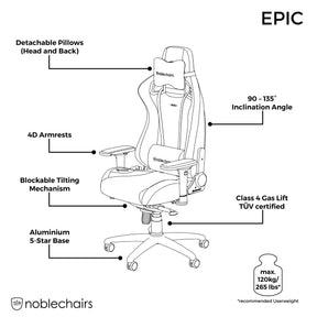 Noblechairs Epic Black Edtiton Hybrid műbőr gamer szék