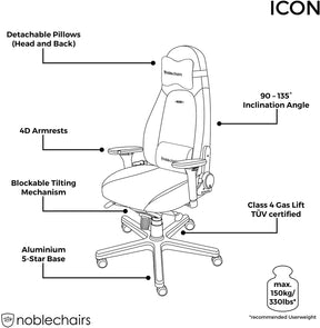 Noblechairs Icon valódi bőr gamer szék